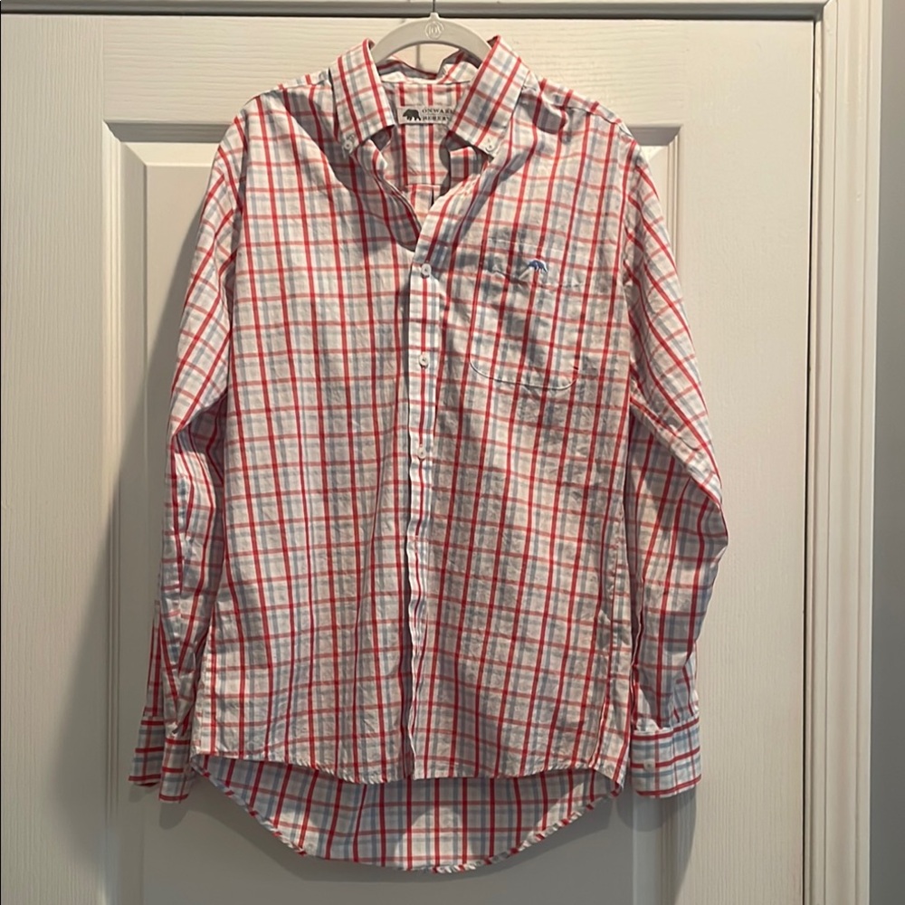 Stylish Red and White Plaid Men's Shirt